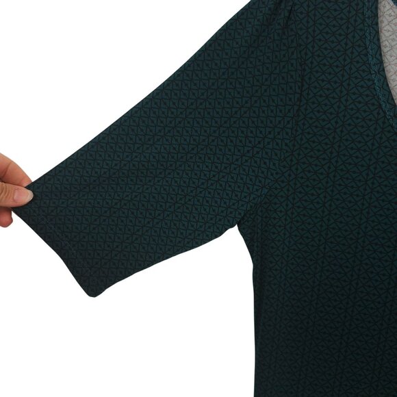 Preppy Fairycore Casual Cottage Cabin Preppy Peasant T-Shirt Dress Green LG - Picture 8 of 14